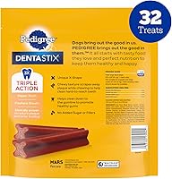 Vista 9 de Pedigree Dentastix - Golosinas para perros de raza grande, sabor a tocino, bolsa de 1.67 libras (32 golosinas)