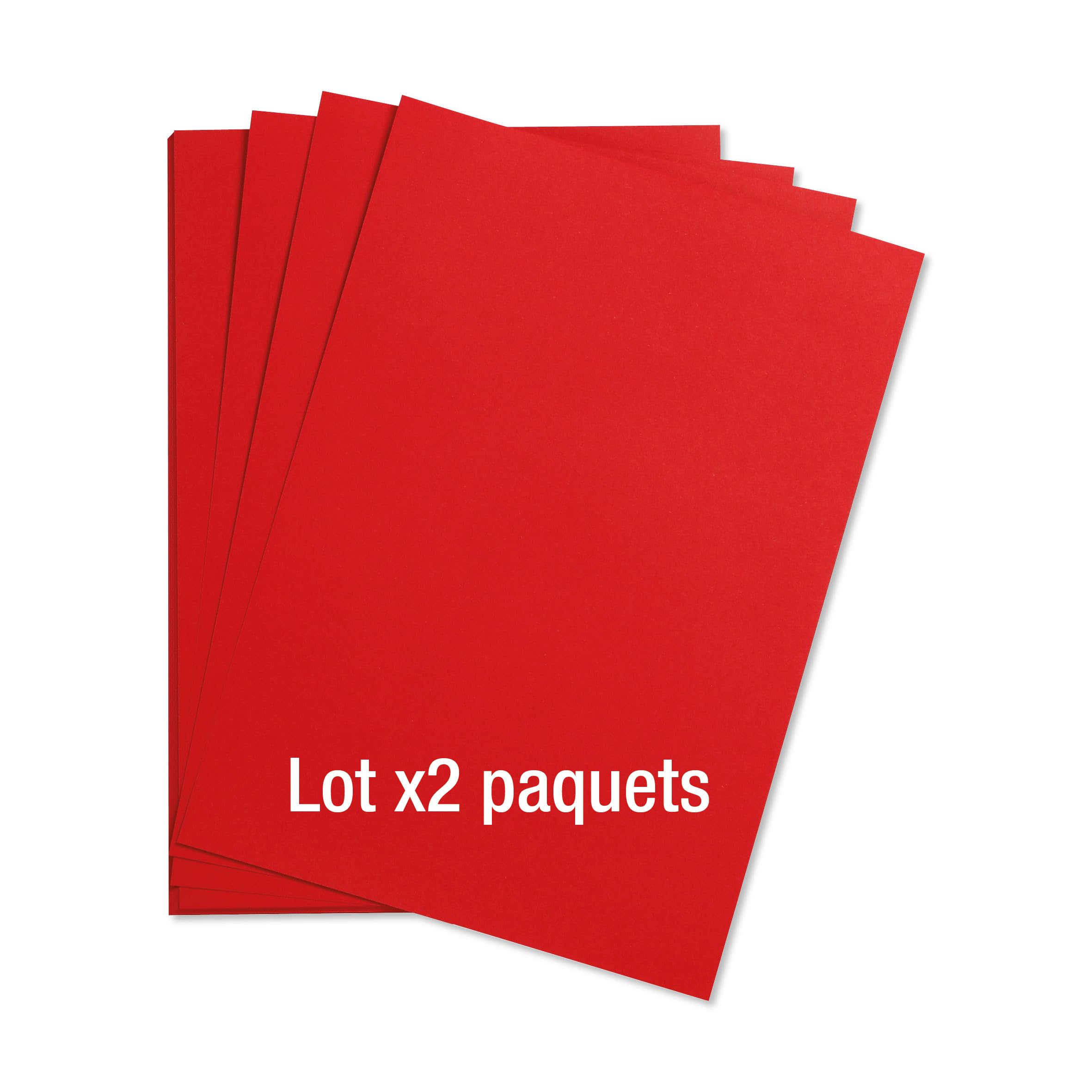 Clairefontaine 97356AMZC A Pack of 2 Packs of Maya Paper – 25 Sheets of Smooth Red Drawing Paper – A4 21 x 29.7 cm 120 g – Ideal for Drawing and Creative Activities