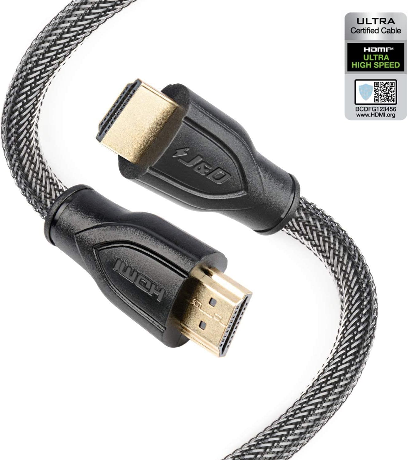 J&D Ultra High Speed HDMI 2.1 Cable, CL3 Rated 2.1 Version