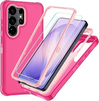 for Samsung Galaxy S26 Ultra Case with HD Screen Protector, 3-Layer Shockproof Military Grade Full Body Protection, Heavy Duty Hybrid Protective Phone Cover Pink/Rose Gold