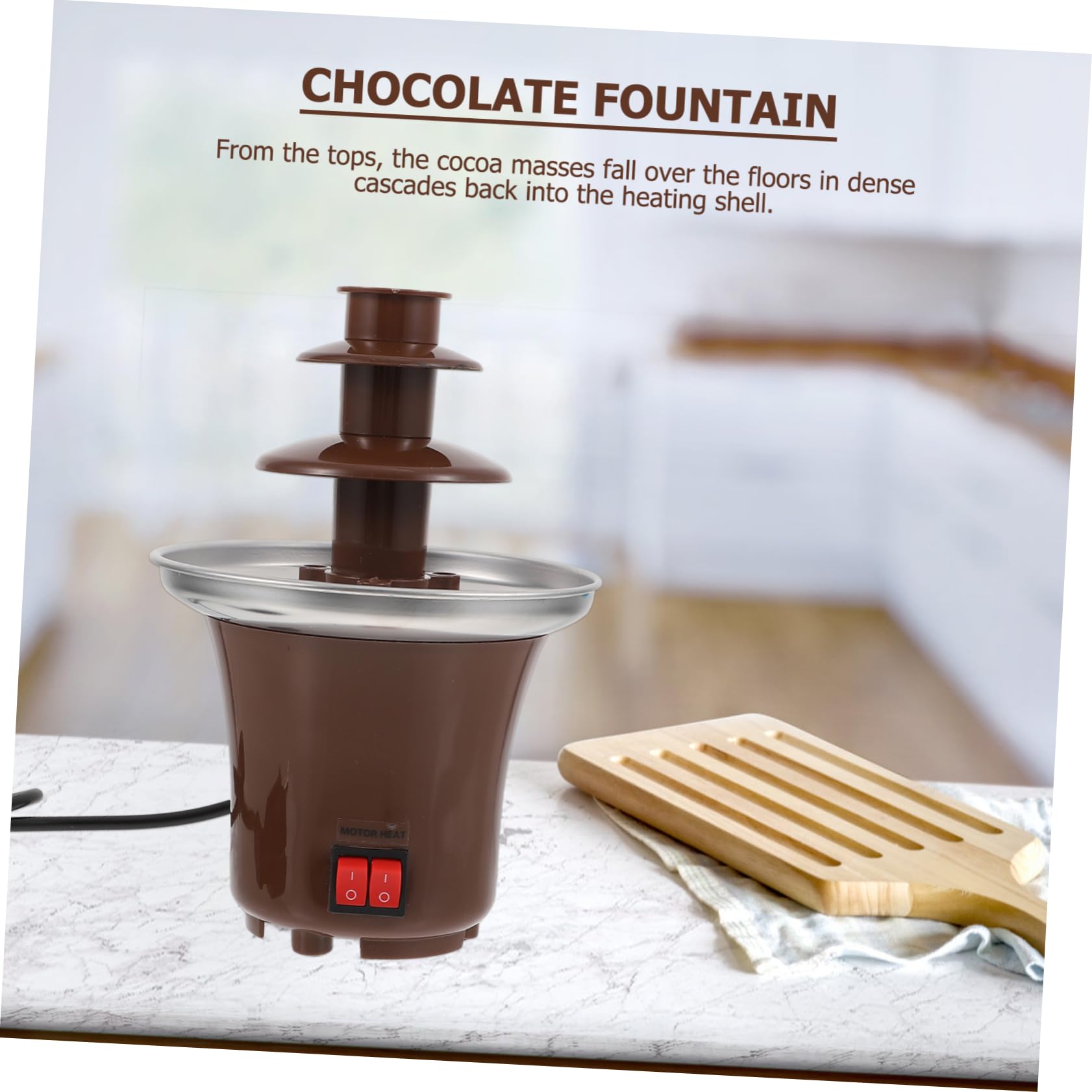 Fontaine à Fondue au Chocolat 3 Niveaux Marron Acier Inoxydable