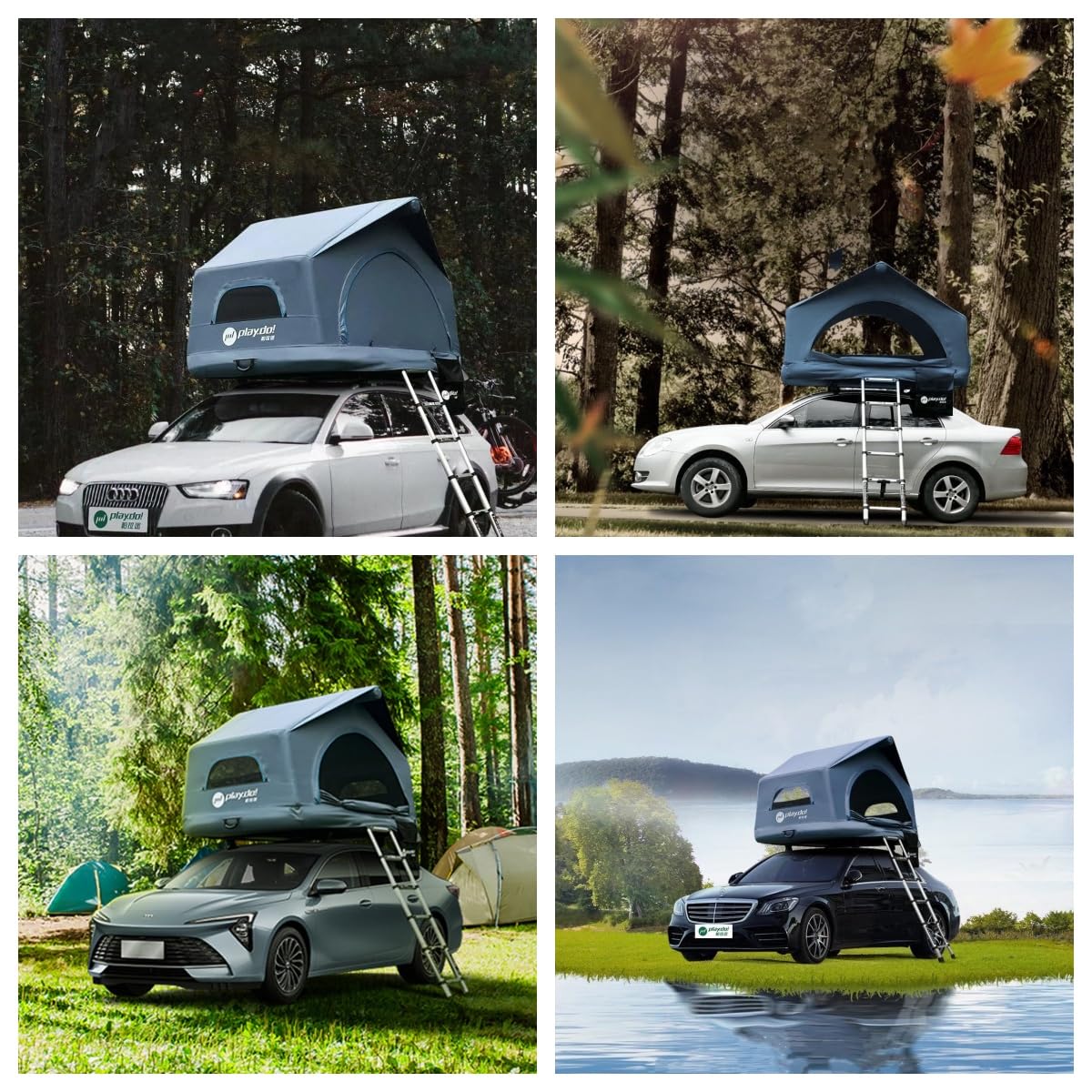 TentHome Tienda Techo Coche de Campaña Hinchable 2-3 Personas Montaje Rapido, Tienda sobre el Techo Coche Inflable Profesional Anti-UV Ligera Impermeables para Furgoneta SUV