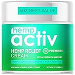 HEMPACTIV Cooling Hemp Cream - Menthol, MSM & Arnica - Fast-Absorbing, Non-Greasy Formula for Muscles & Joints - 4oz Best-Value Size