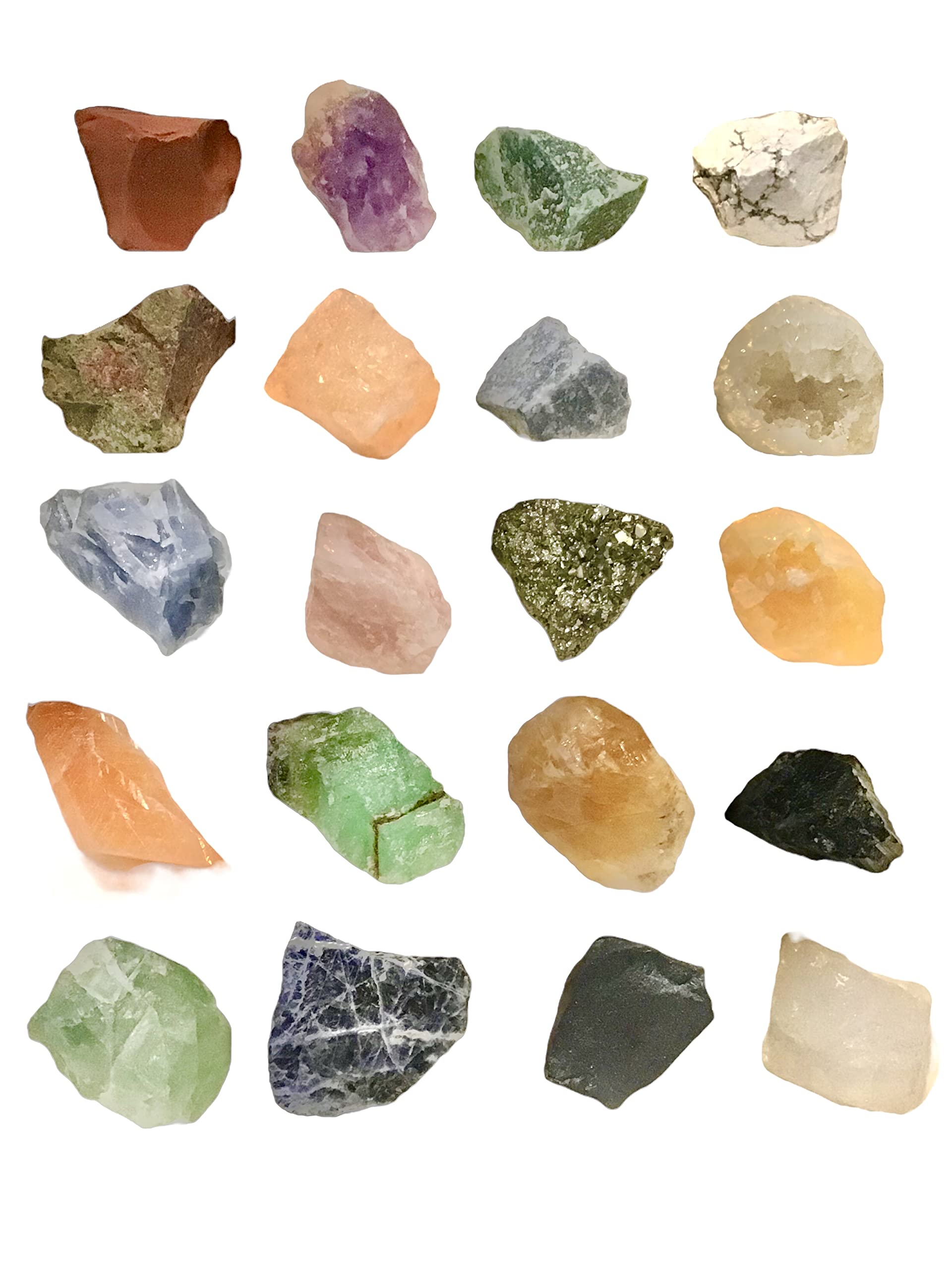 Collezione di minerali di alta qualità, 20 pietre, curative, preziose, ciascuna 25-50 mm, gemme da tutto il mondo
