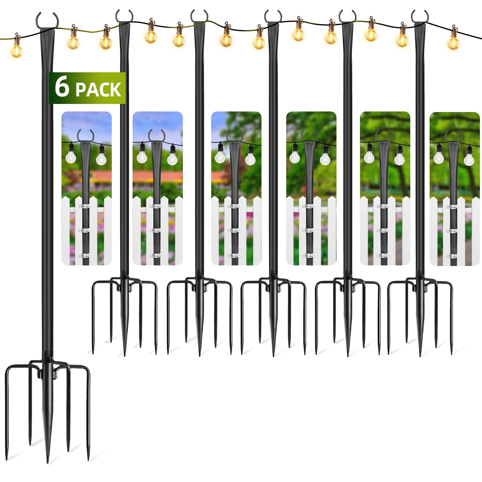 LRYXEG 6 Pack String Light Poles