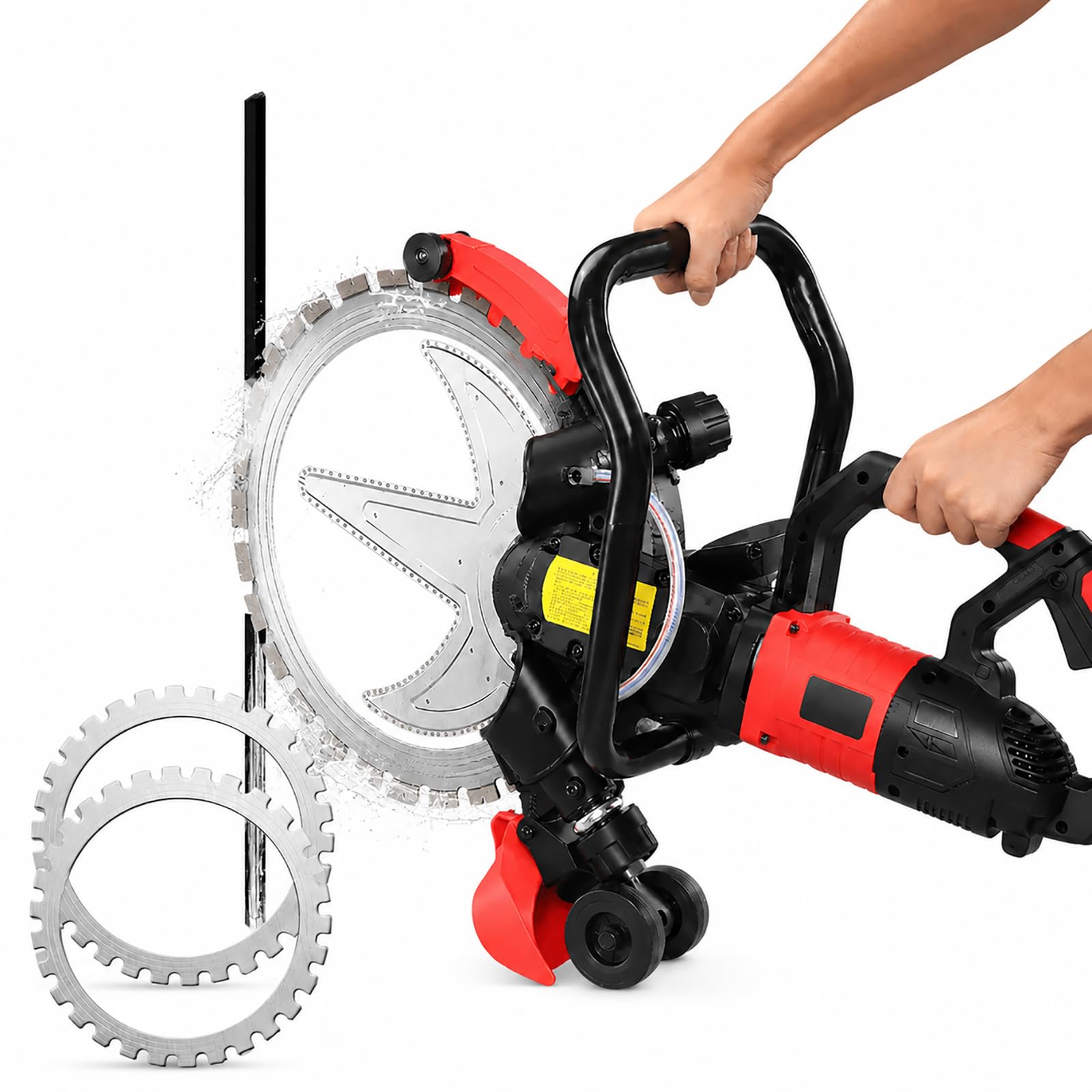 HCAUYNN Wet Dry Concrete Cutter - 9500W Ring Saw for Wall Floor Masonry Brick Stone and Granite