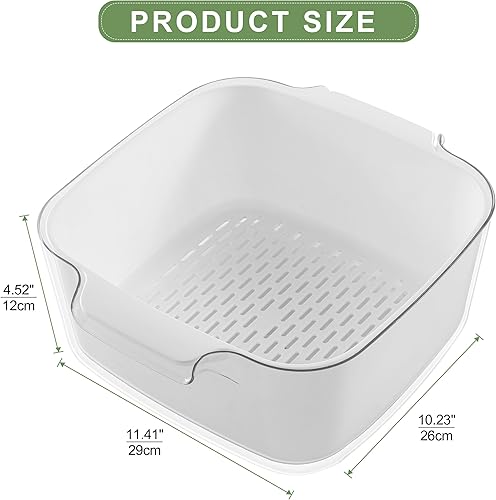 Miniatura 3 de VRESDI Juego de coladores de cocina de 8.2 cuartos de galón, colador de plástico y coladores de alimentos, cuenco de cesta de lavado de frutas y