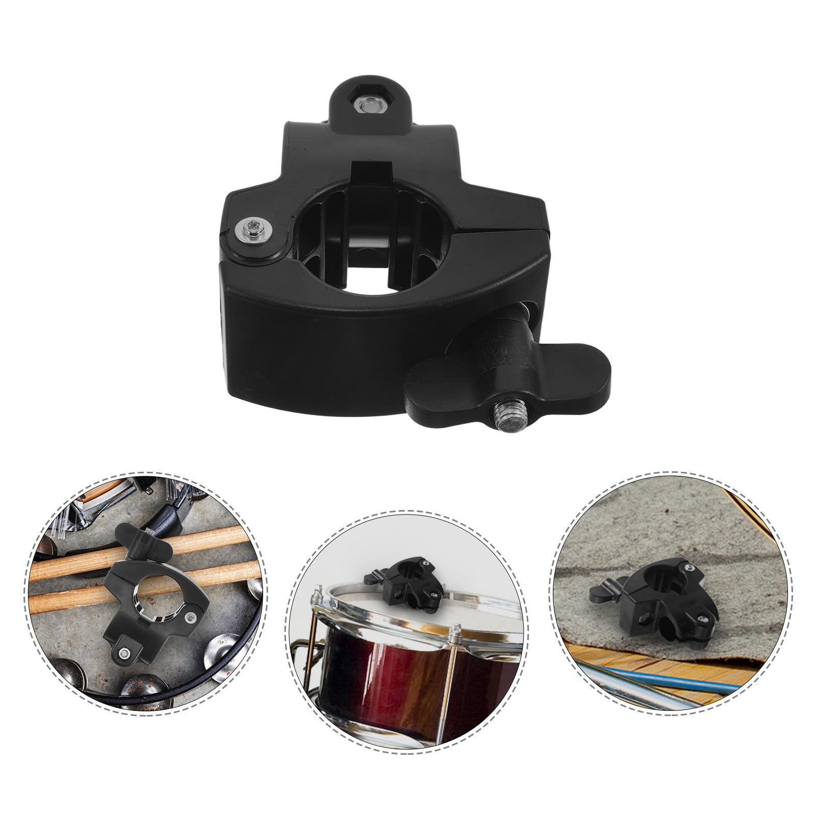 Kuhglockenhalterung Trommelgestellhalterung mit Schnellverschlussdesign aus Kunststoff und Metall Einfache Montage für Drum Rack Rohre für Übung und Auftritte