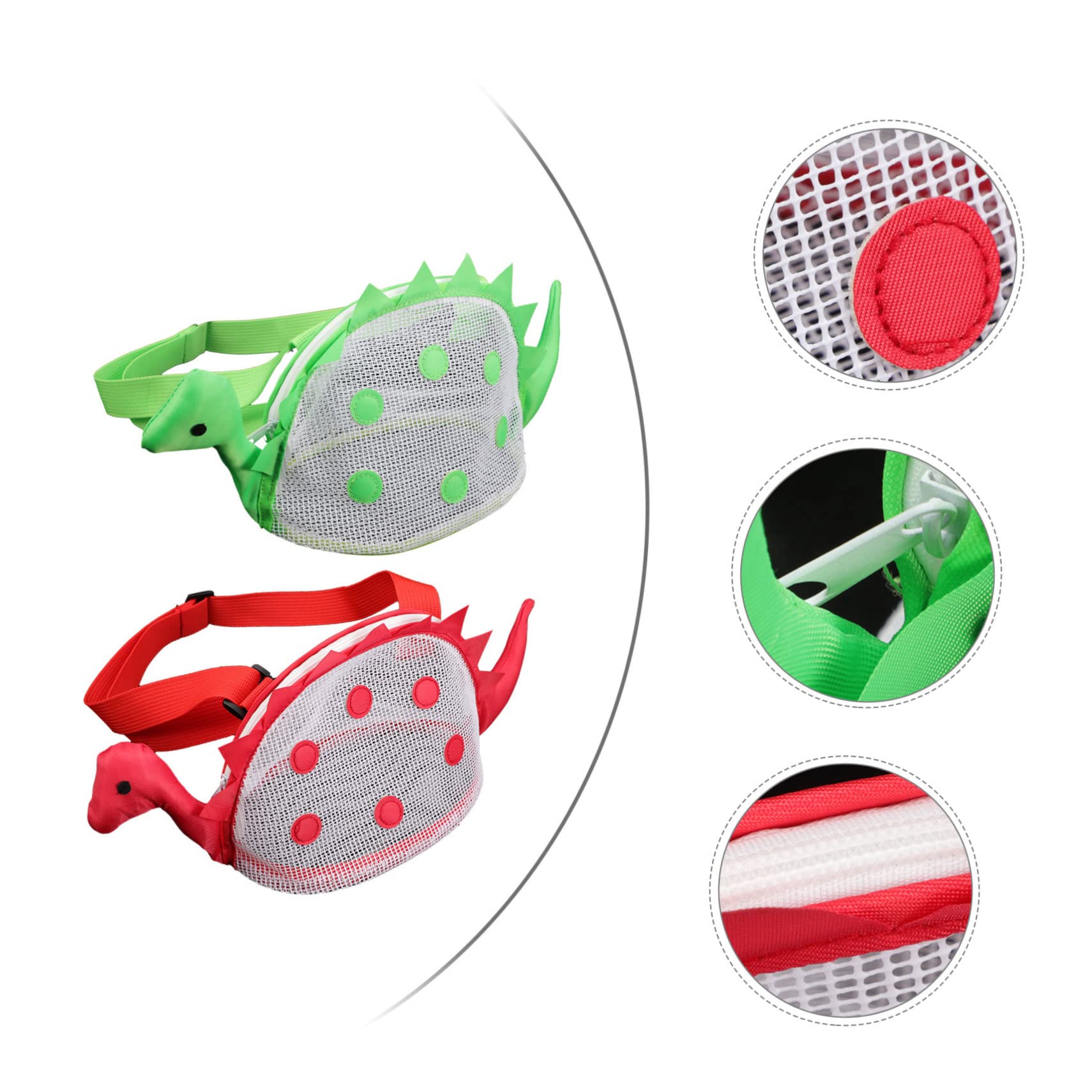 SOIMISS 6pièces Kids Beach Bags De Plage Dinosaure Maille Poche De Rangement Pour Jouets Et Coquillages Pour Garçon Fille
