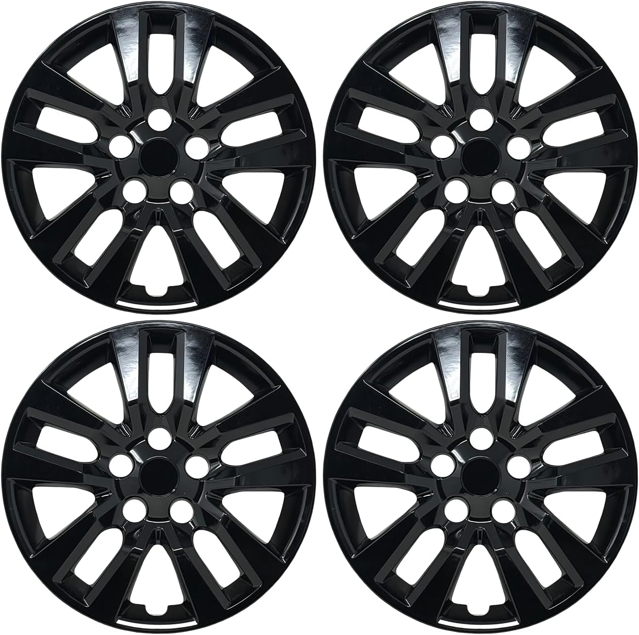 Hubcap Replacement for Nissan Altima 2013-2018, 16-inch Premium Wheel Cover, Gloss Black, (Set of 4)