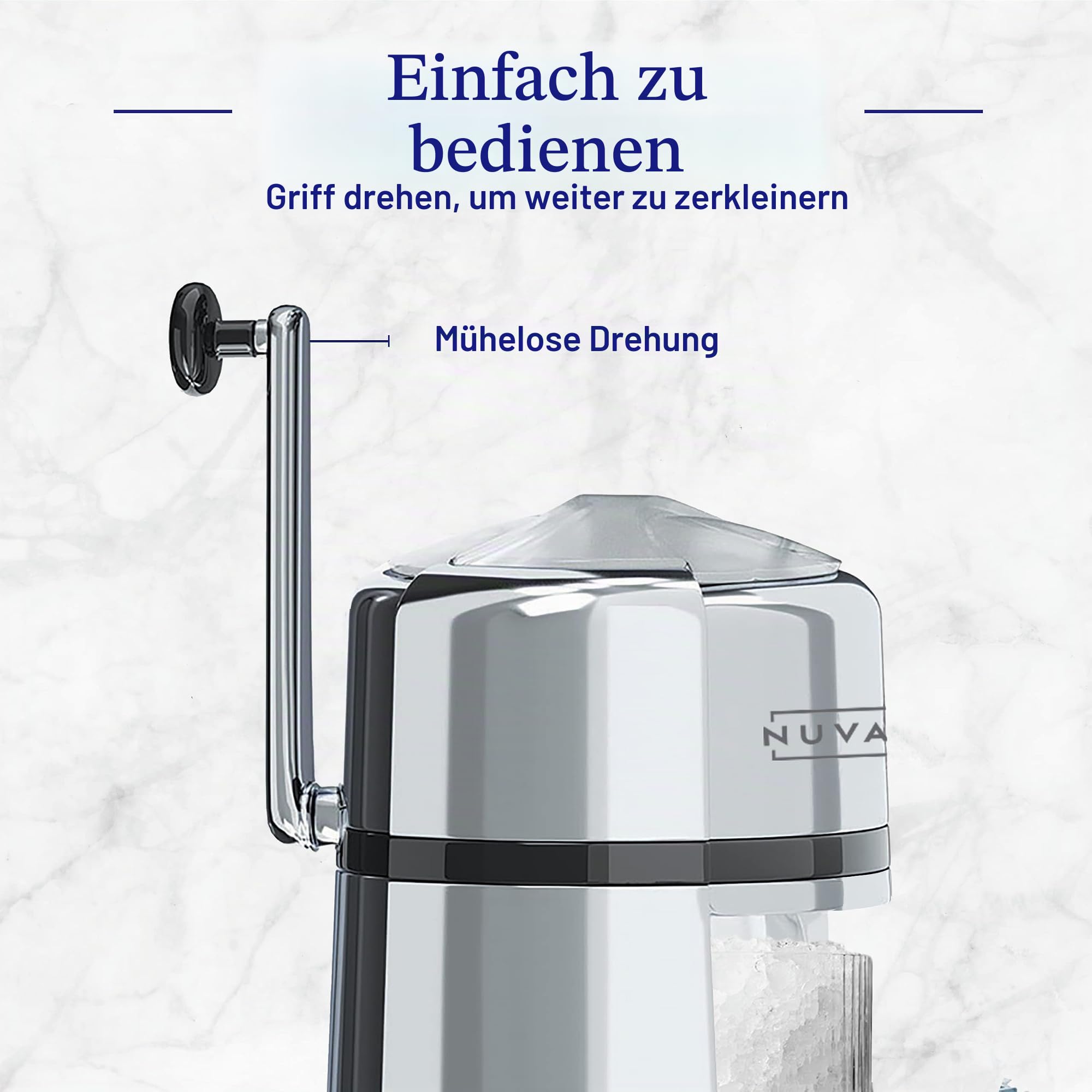 Nuvantee Eiszerkleinerer aus rostfreier Zinklegierung, Verchromte Oberfläche