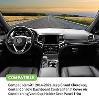 Vista 5 de Juego completo de 17 piezas de fibra de carbono compatible con Jeep Grand Cherokee 2016-2021, cubierta del panel de control de la consola central