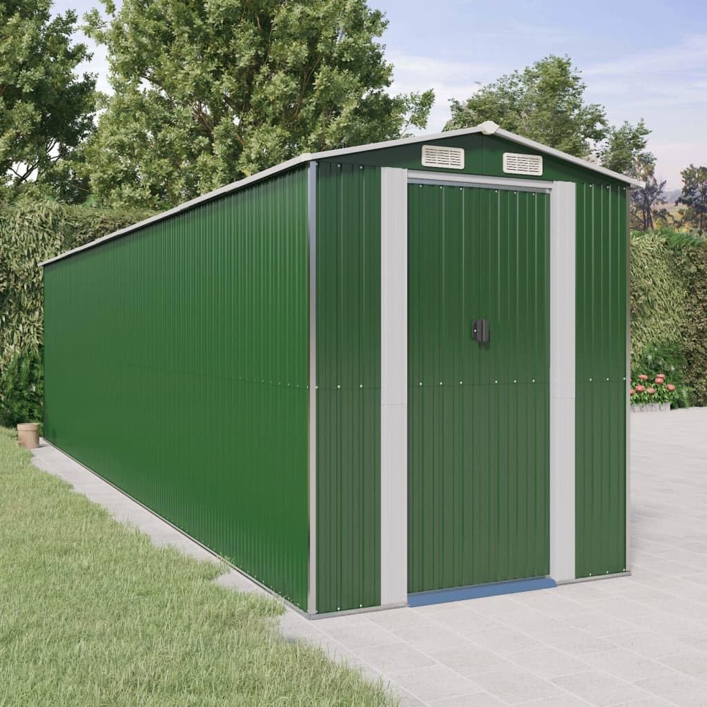 Générique Abri de Jardin Vert 192x772x223 cm Acier galvanisé,Maison & Jardin,Pelouses & Jardins,Vie en extérieur,Structures extérieures,Cabanes & abris de Jardin,3147434