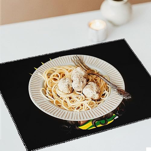 Miniatura 6 de Jamaican Black Women Placemats Set of 6 Resistant Table Mats Washable Place Mats for Dinner Party Table Decoration