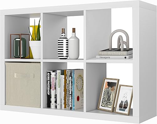 furtble Estantería con contenedores de almacenamiento, organizador de almacenamiento de 6 cubos con paneles traseros, estantería abierta de madera disponible en Yaxa Guatemala