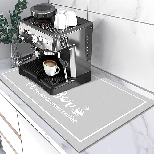 Miniatura 20 de Findosom Tapete de secado de platos de 12 x 20 pulgadas, súper absorbente y cortable, tapete de barra para ocultar manchas para encimera de cocina