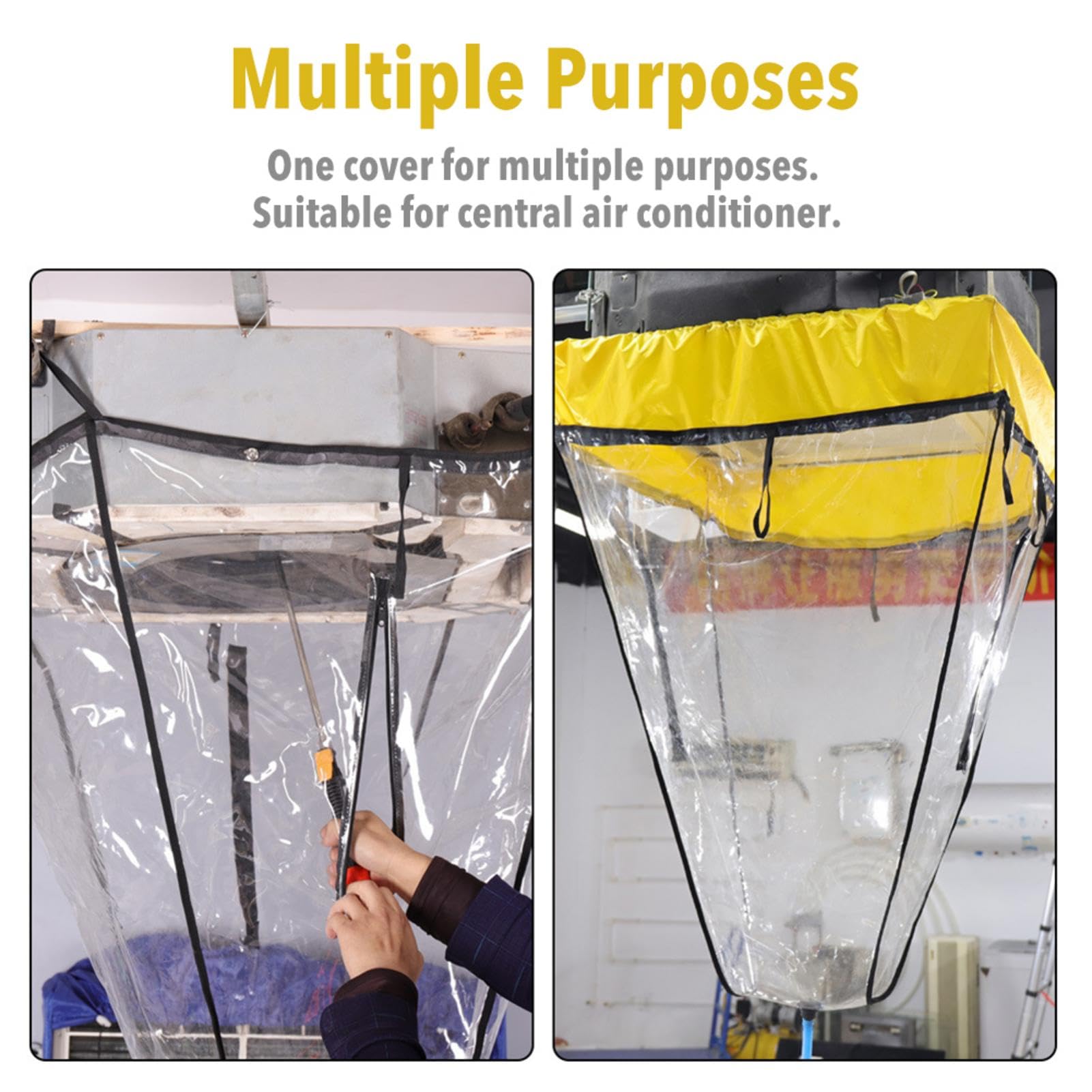 Bolsa De Limpieza De AC – Cubierta De Filtro De Aire Acondicionado Impermeable, Lona De Mantenimiento AC Reutilizable | Cubierta De Lavado De Aire Acondicionado Dividido En La Pared Caja De Limpieza