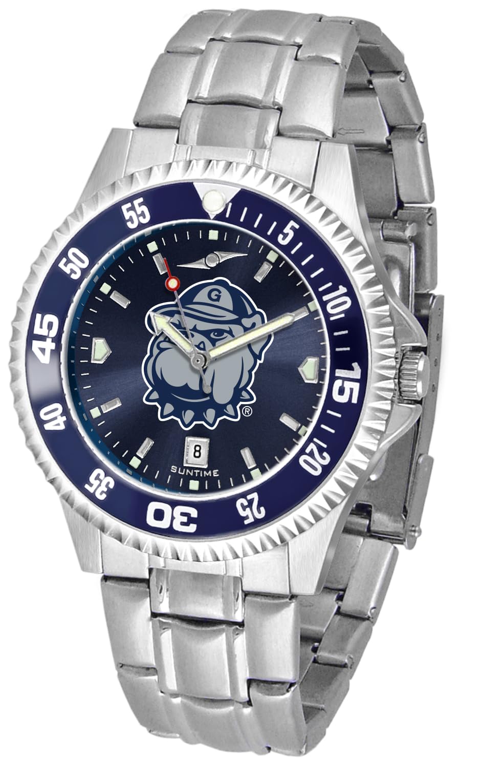 SunTime Men's Competitor 40mm Quartz Watch, 20mm Stainless Steel Strap, Team Color Dial and Bezel