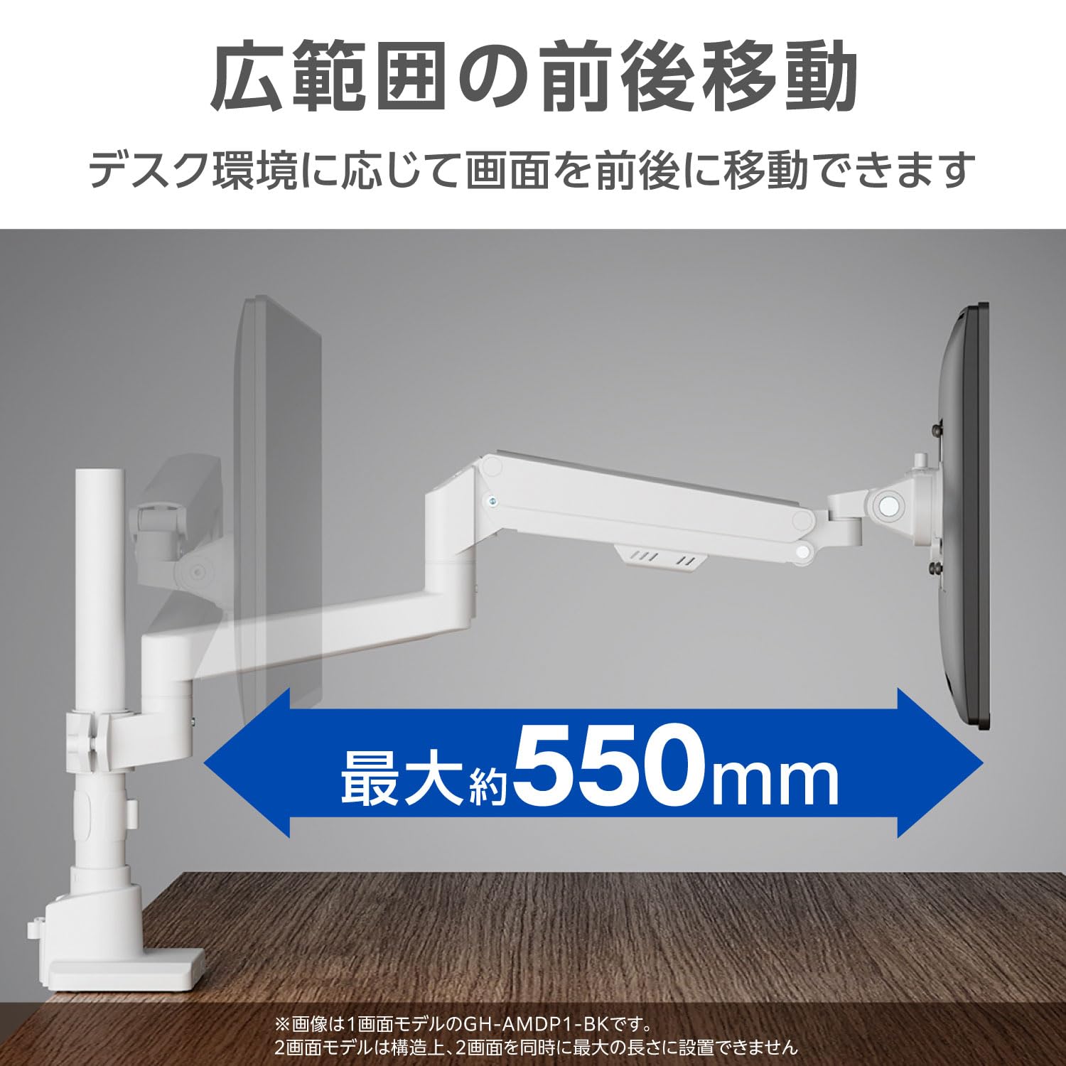 Amazon.co.jp: Green House GH-AMDP2H-WH Dual Monitor Arm, Gas