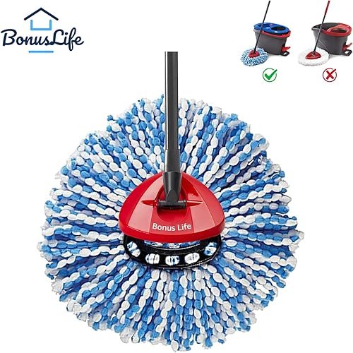 Miniatura 4 de BonusLife - Juego de 3 cabezales de trapeador para O-Ceda RinseClean Spin Mop Recambio de 2 tanques, solo reemplazo de microfibra de fácil limpieza