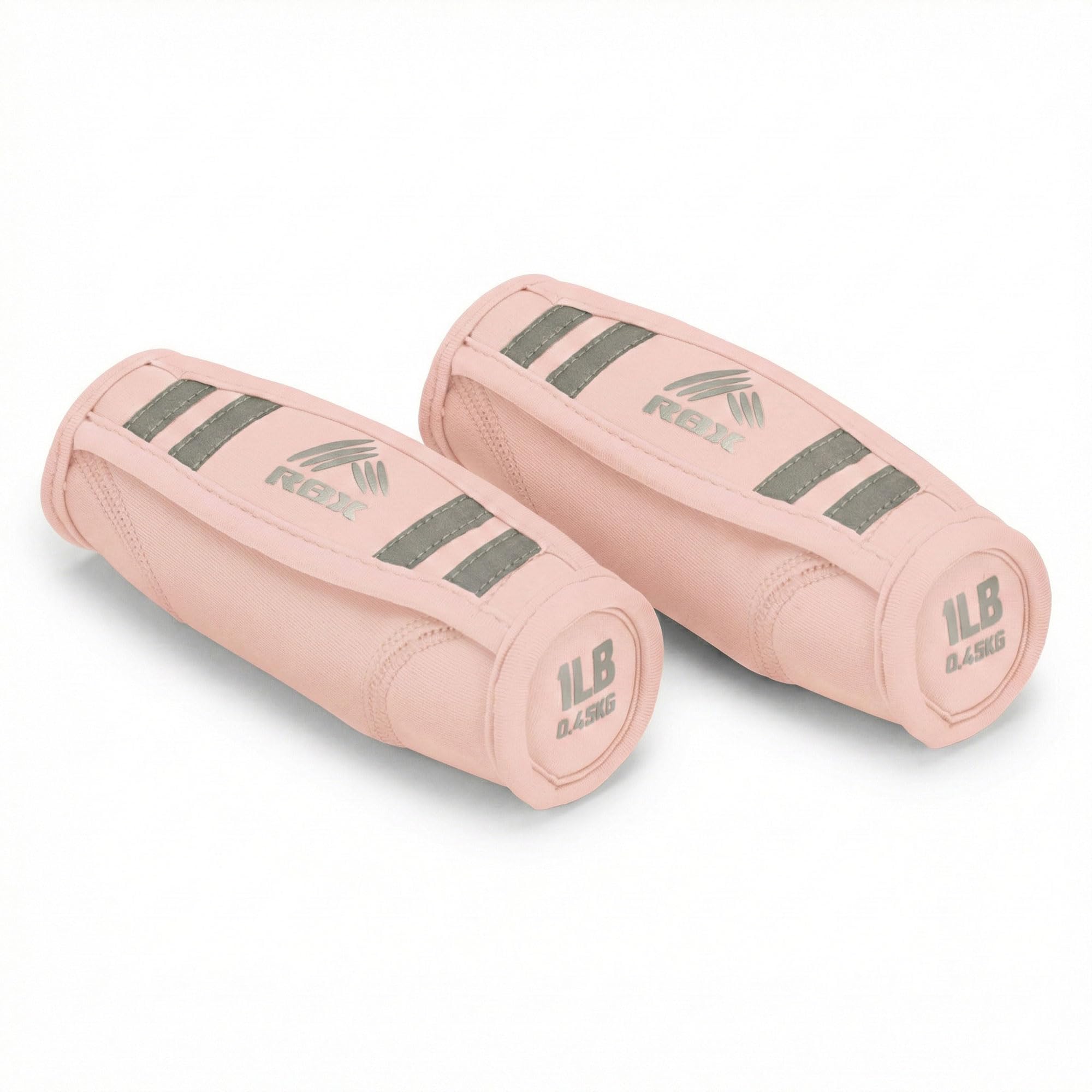 RBX 2lb Walking Weights Pair 1lb Each Soft Hand Weights with Reflective Safety Straps Ergonomic Grip Breathable Fabric
