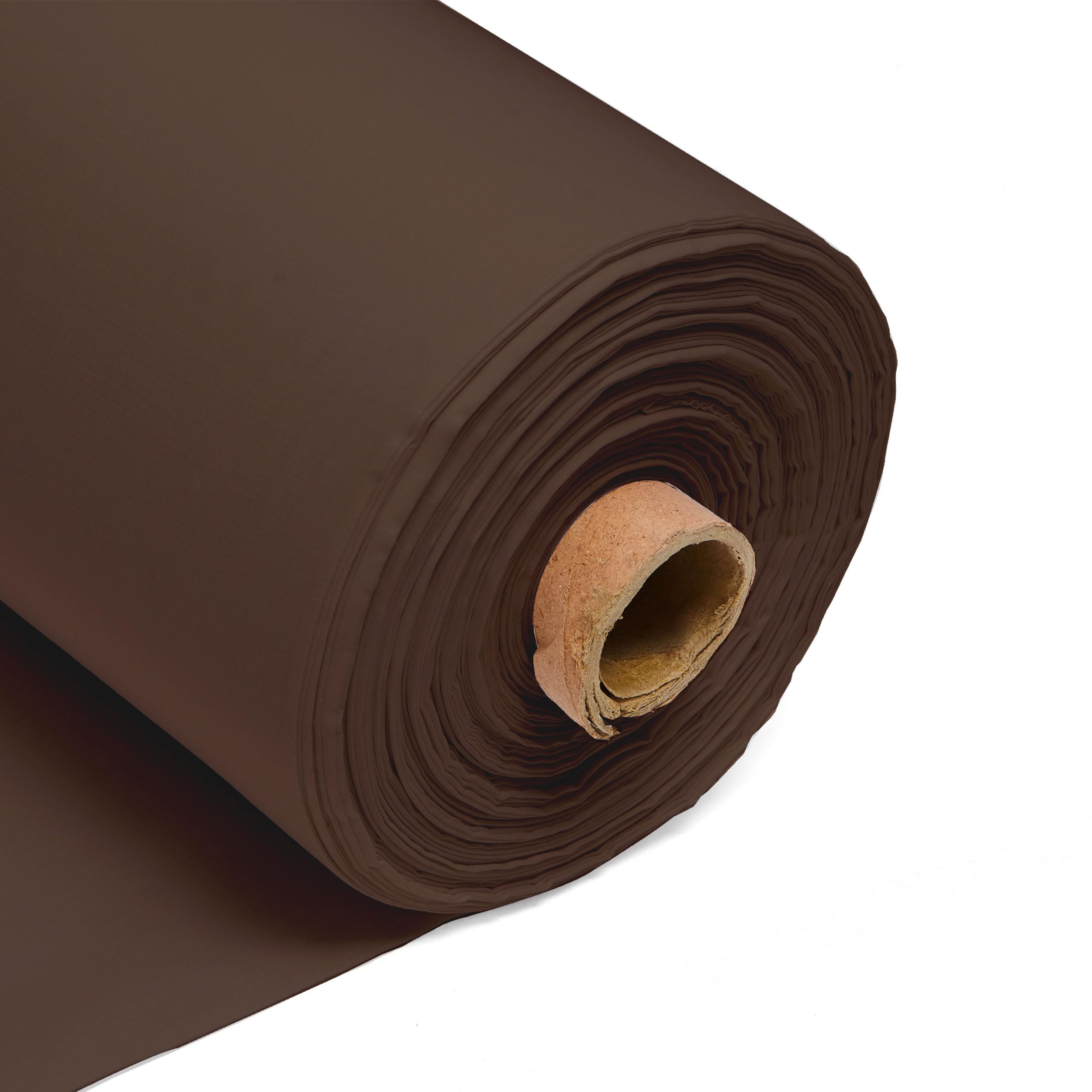 50 Metre 100% Cotton Plain Brown Fabric – 60 Inch 150cm Wide 150GSM Material – for Sewing, Dressmaking, Quilting, Curtain Linings, Pillowcases & Totes – by Discount Fabrics LTD