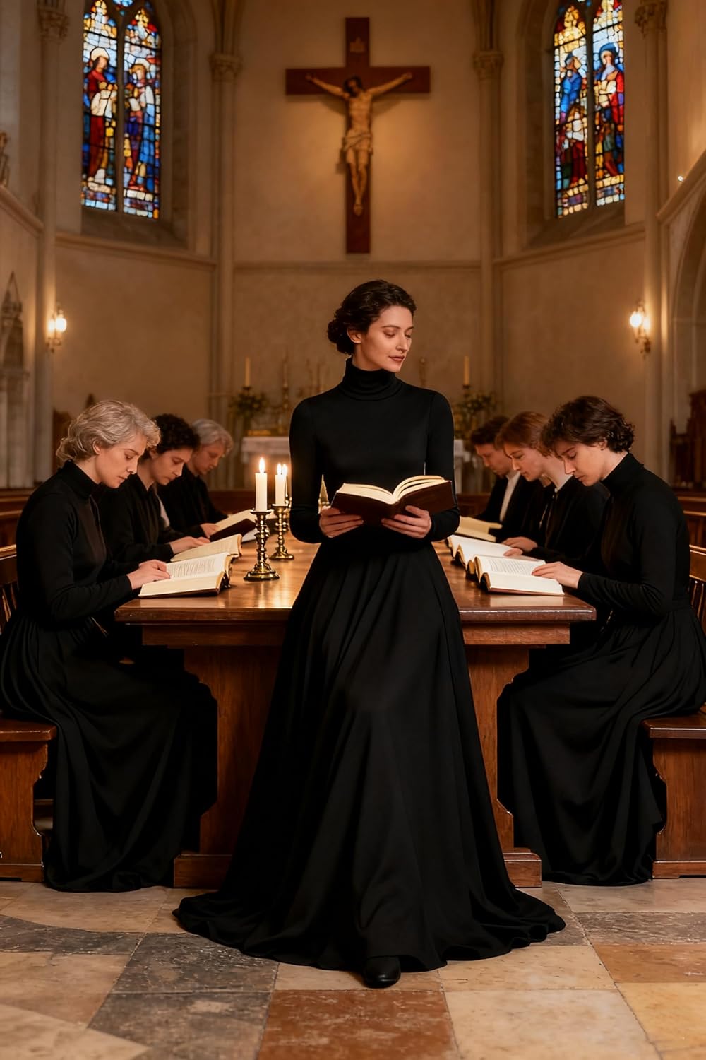 MOLLDAN Long Sleeve Praise Dance Dress for Women Liturgical Church Worship Fit Full Length,Breathable Lined