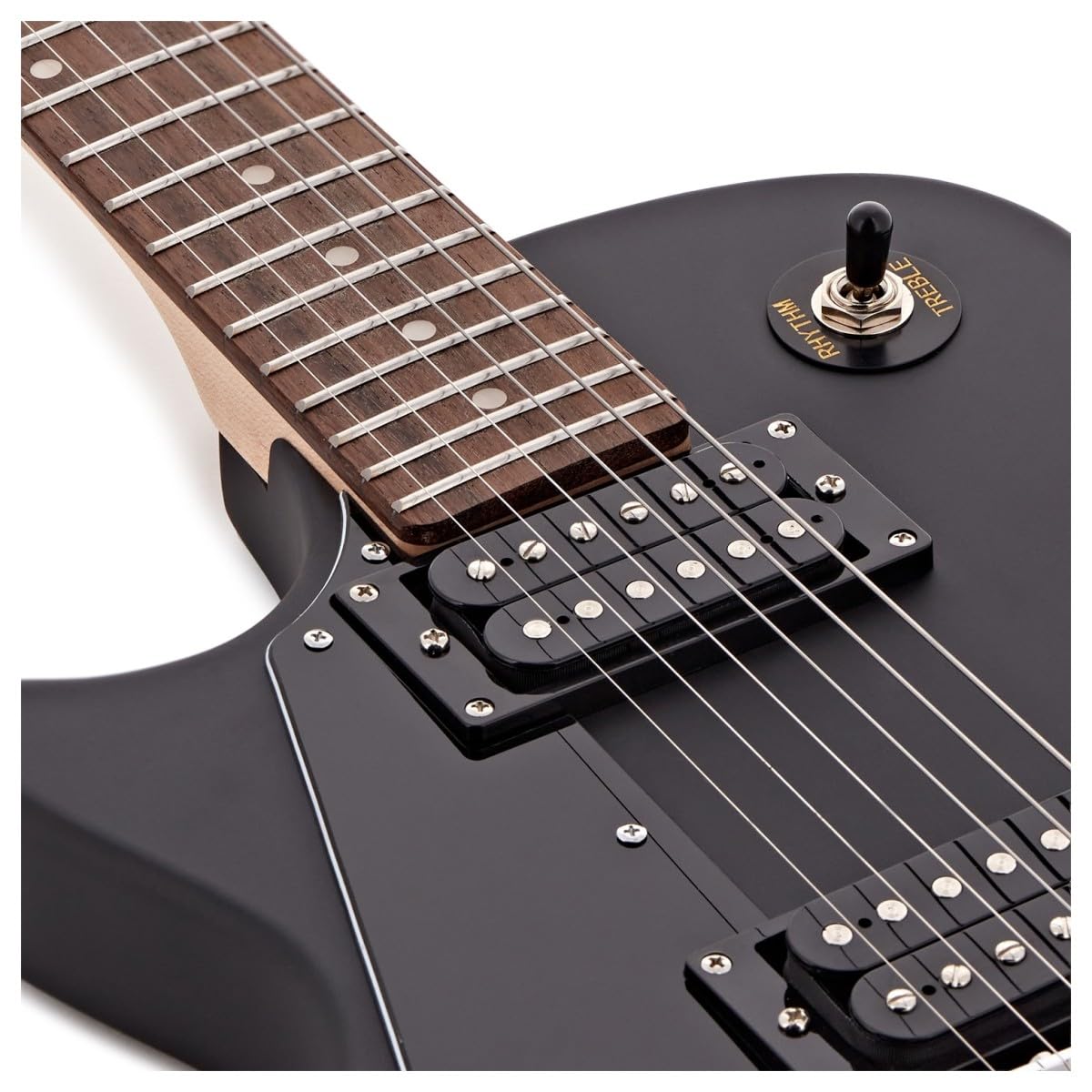 Chitarra Elettrica per Mancini New Jersey di Gear4music, Nero | Estetica e Suoni Rock Classici, Manico Comodo e Corpo Leggero, Pickup Humbucker Doppi, Ideale per Principianti