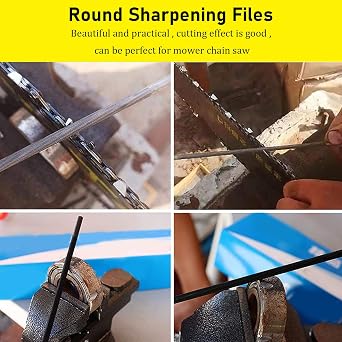OUKENS Chainsaw File, 3/16 Chain Saw File Set, Professional Circular Chainsaw Chain Sharpening File Woodworking Accessories