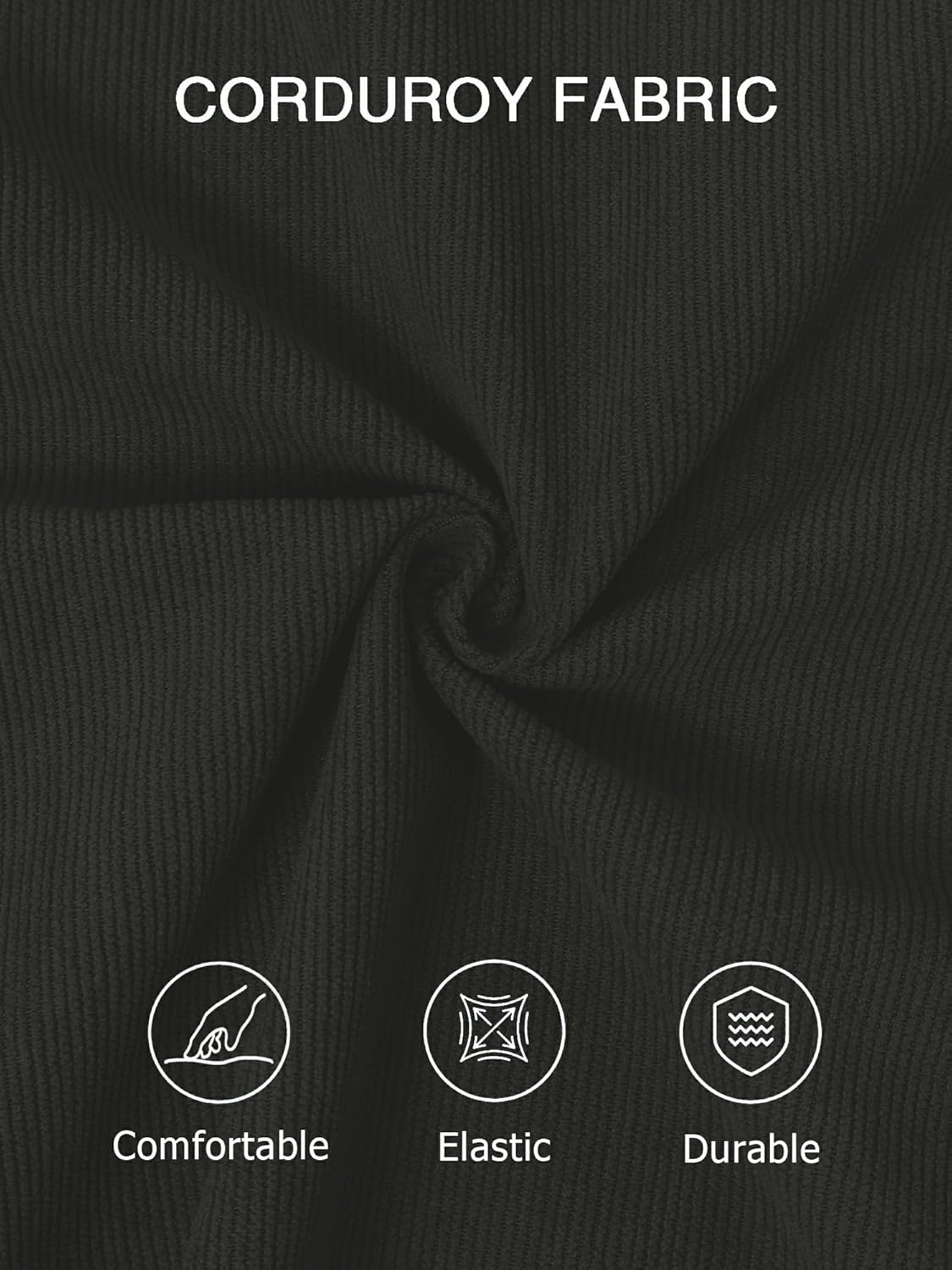 PLEPAN Mens Corduroy Shorts 7 Inch Casual Vintage Elastic Waist Relaxed Fit Summer Beach Short with Pockets - Image 5