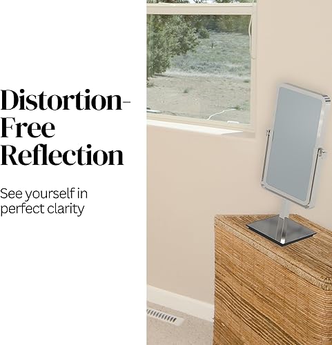 Miniatura 5 de Mirror Image Espejo de maquillaje independiente, reversible 3x1x - níquel pulido