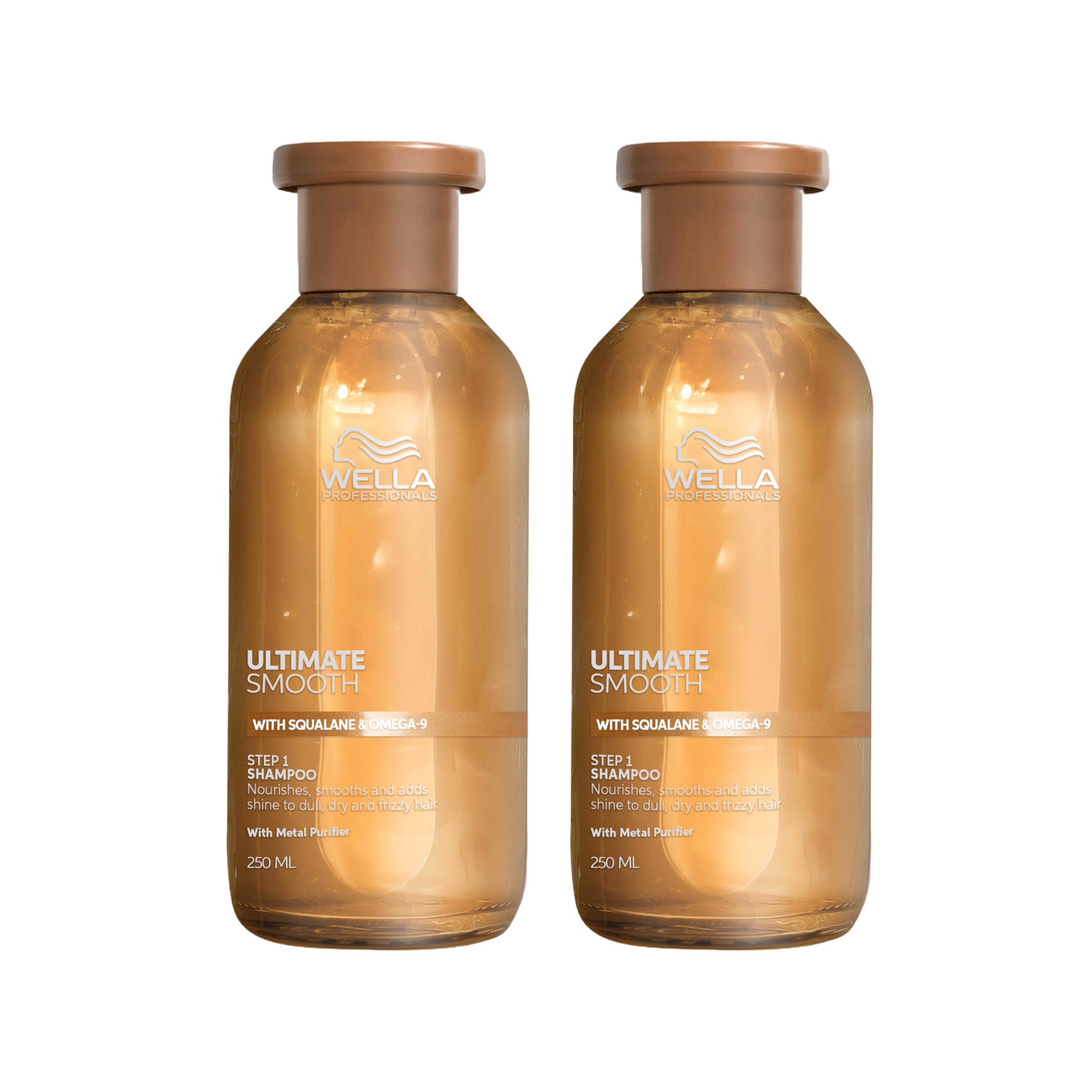 Wella Professionals Ultimate Smooth Shampoing - shampoing nourissant à base de squalane et d'oméga-9 pour cheveux secs, ternes et frisés (250ml)