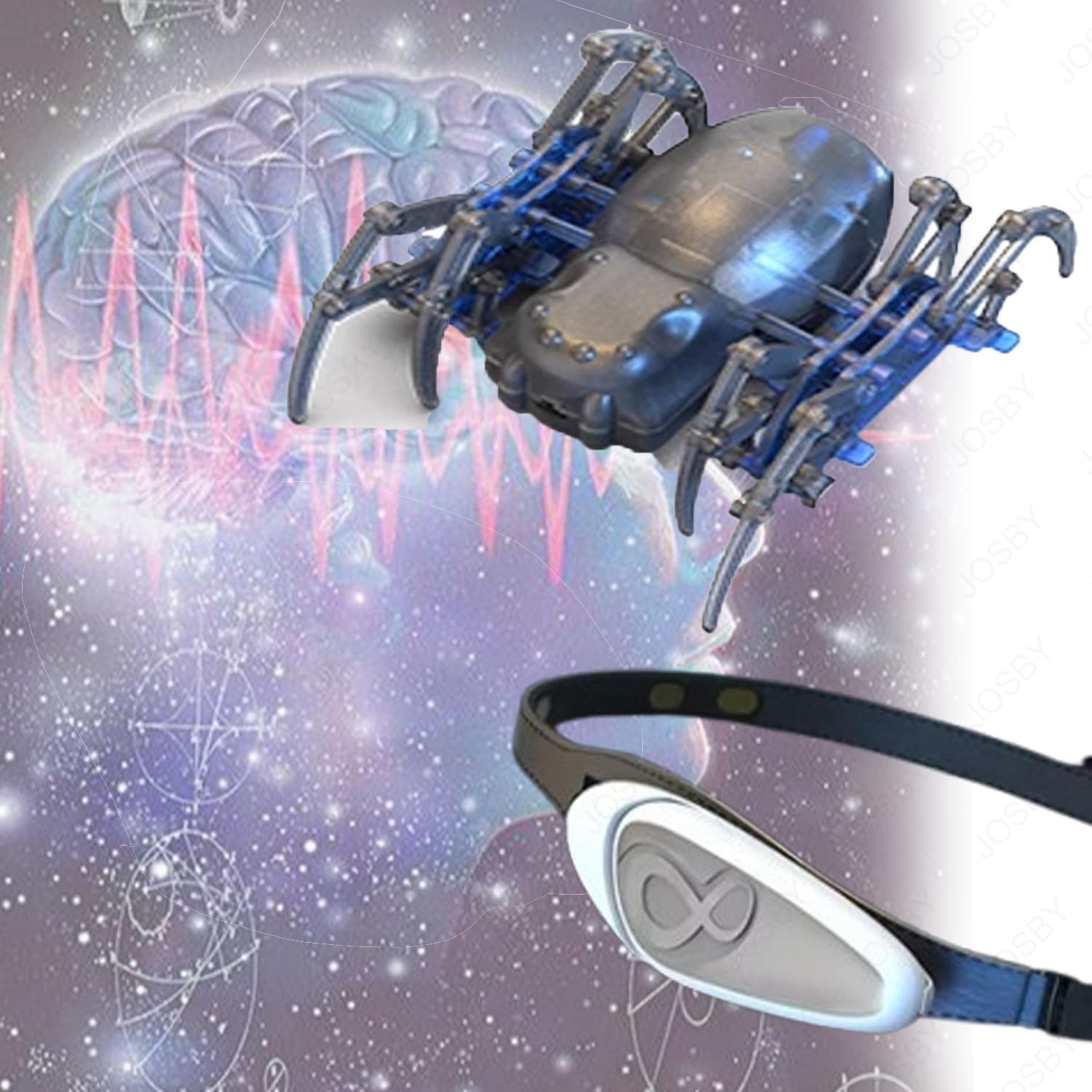 Diadema de biorretroalimentación con juegos de aplicación, rastreador inteligente de meditación EEG, con araña de ondas cerebrales ensamblable, transmisión de 5 a 10 m, recopilación de datos precisa
