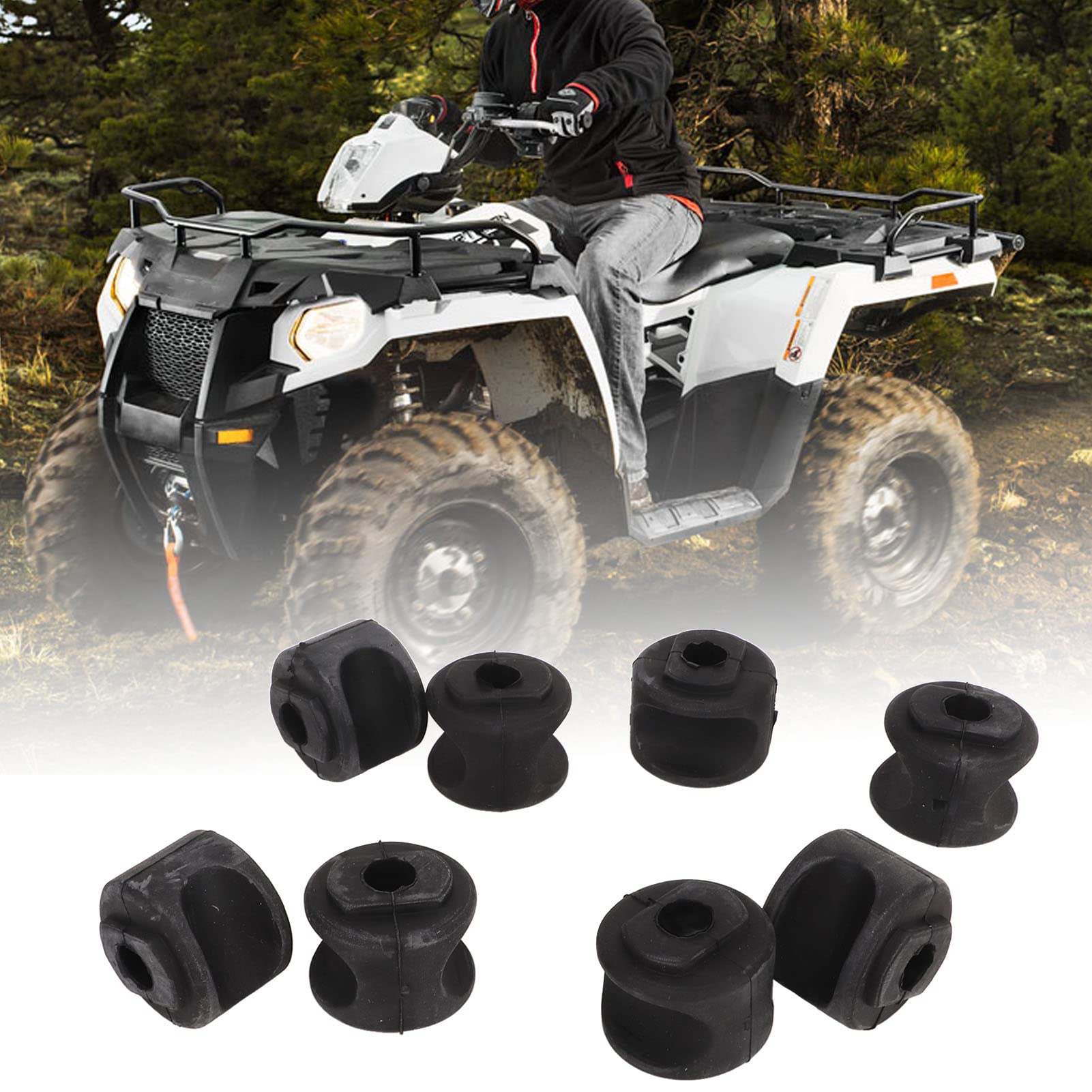 8 Ricambio in gomma per boccole supporto stabilizzatore posteriore per Polaris Sportsman 335 400 450 500 570 600 700