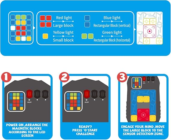 2. Electric Slide Puzzle Challenge Toy With Progressive Training & LED Screen For Family Group Activities Kids Logical Training Puzzle Game
