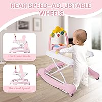 Vista 4 de Andador de bebé 5-en-1, andadores de bebé para niños y niñas de 6 a 12 meses, andador de actividad plegable, andador para bebés y niños pequeños