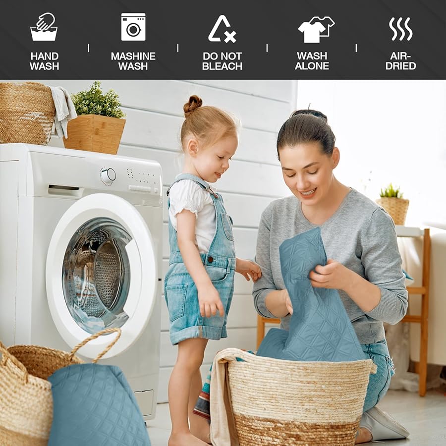 TAOCOCO 100% Waterproof Recliner Chair Covers, Reversible Recliner Covers with Leg Straps, Washable Recliner Sofa Covers for Reclining Chair Furniture Dog Protector with Pocket (Sky Blue, 23.6'') - image 7