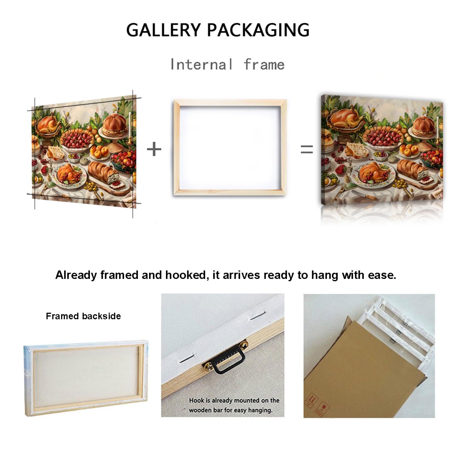 UIRINGART Art mural sur toile de style anime pour la décor murale de la cuisine Fête de vacances Affiche de repas Impression de peinture pour salle à manger Restaurant 70x90cm Cadre intérieur