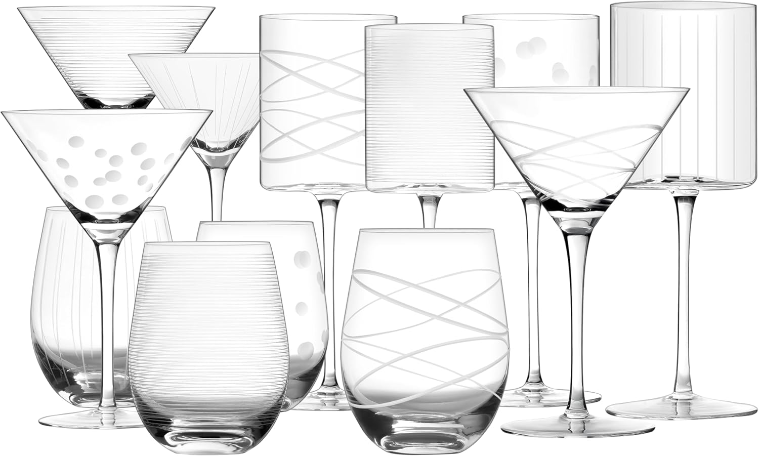 Wine Glasses Set of 4-16oz Cylindrical Red White Wine Glass, Made from Lead-Free Premium Crystal, Great Gift for Wedding, Anniversary, Christmas, Birthday, 9’’ Tall, etched