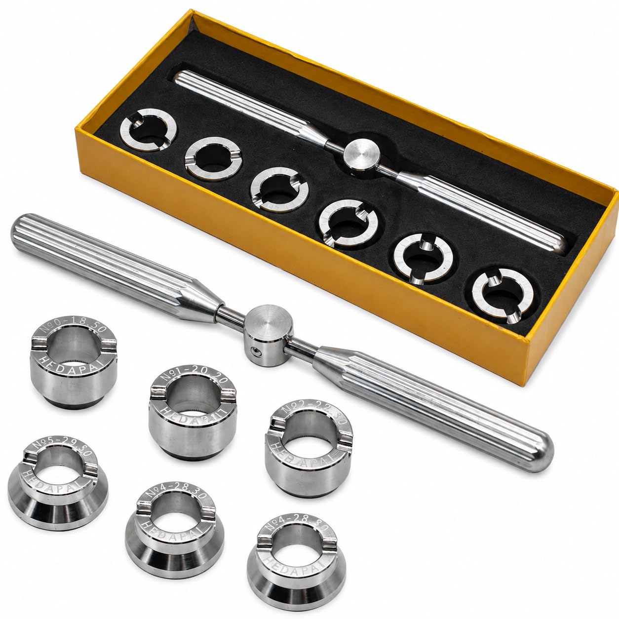 5537 Outil de retrait de boîtier de montre pour Rolex & Tudor, outils de réparation de montres et kits avec 6 matrices (18,5 – 29,5 mm)