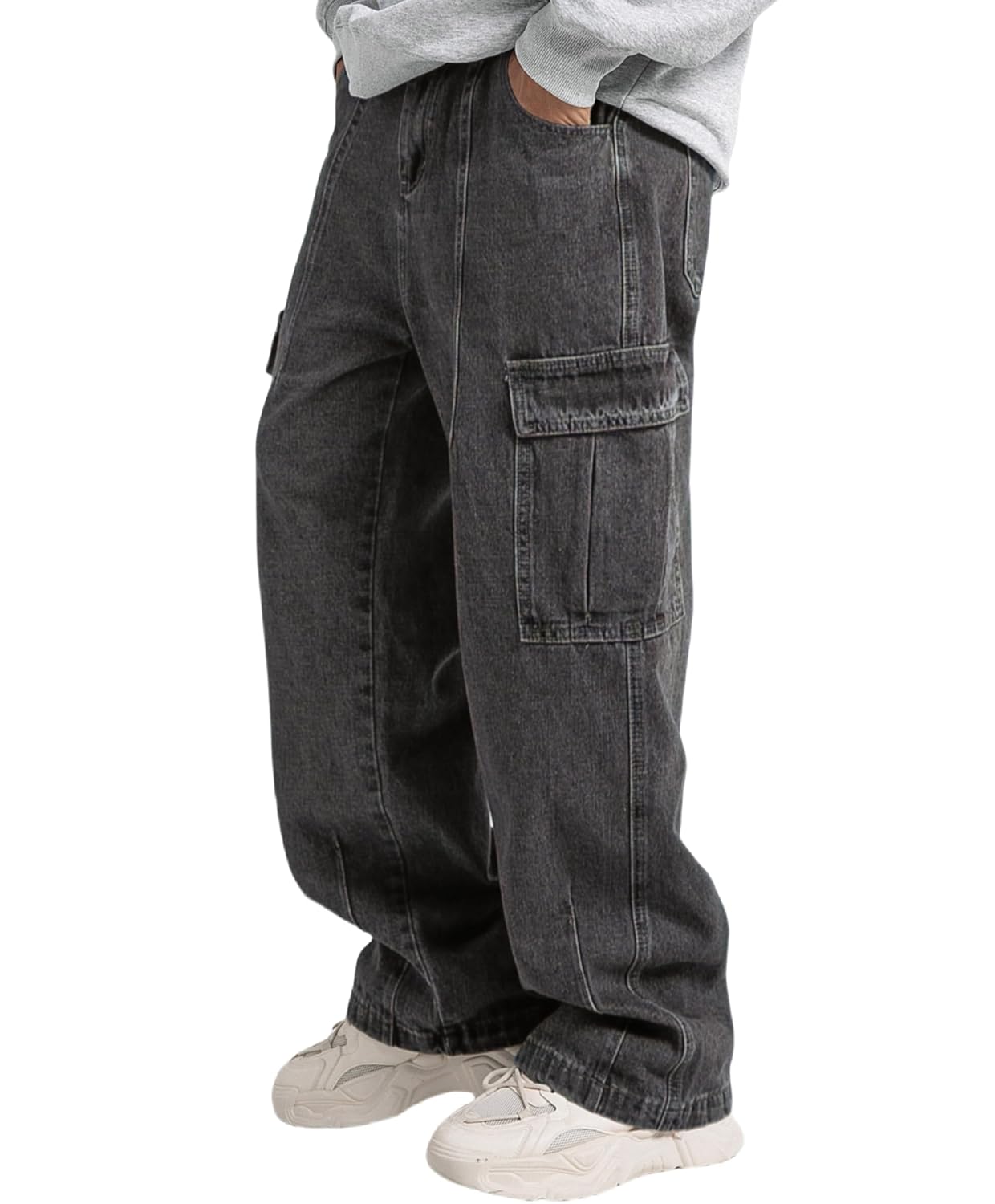 Calça jeans cargo folgada Y2K Skater Vintage Lisa Jeans Grunge Causal Calça jeans de perna larga Streetwear