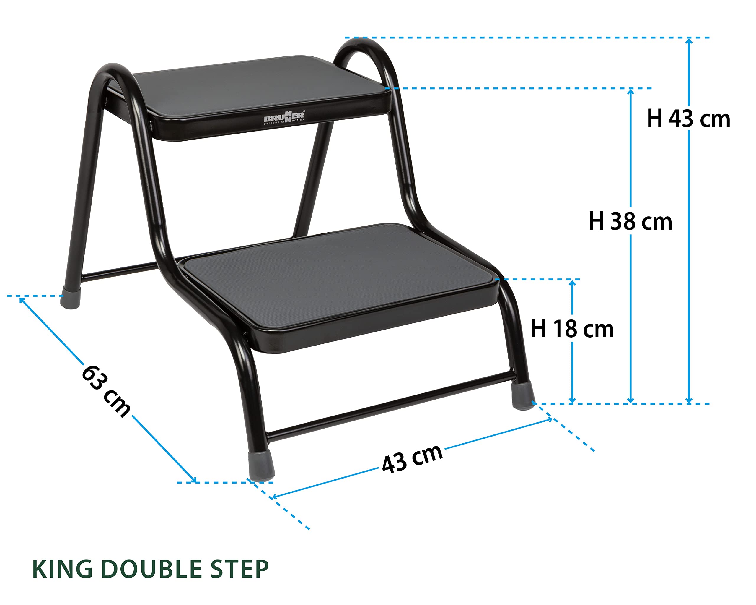 Brunner Doppel Trittstufe King Step Double Wohnmobil Leiter Tritt Hocker Stahl