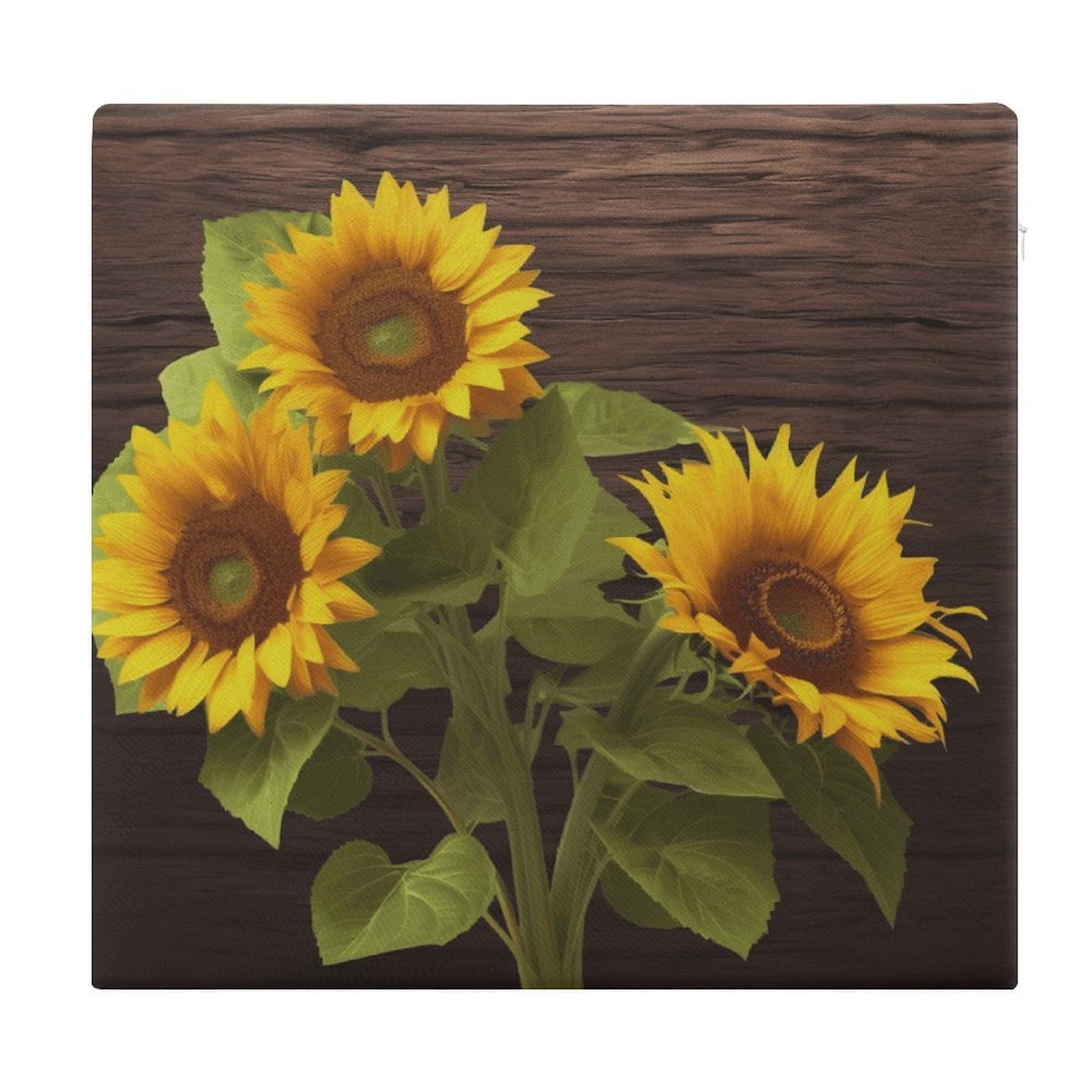 Adfgyerh Style Sunflower Plant Cushions Memory Foam For Adults, Seat Cushion Chair Pads Soft, Square Pillows For Dining, Kitchen, Office, Patio Chairs