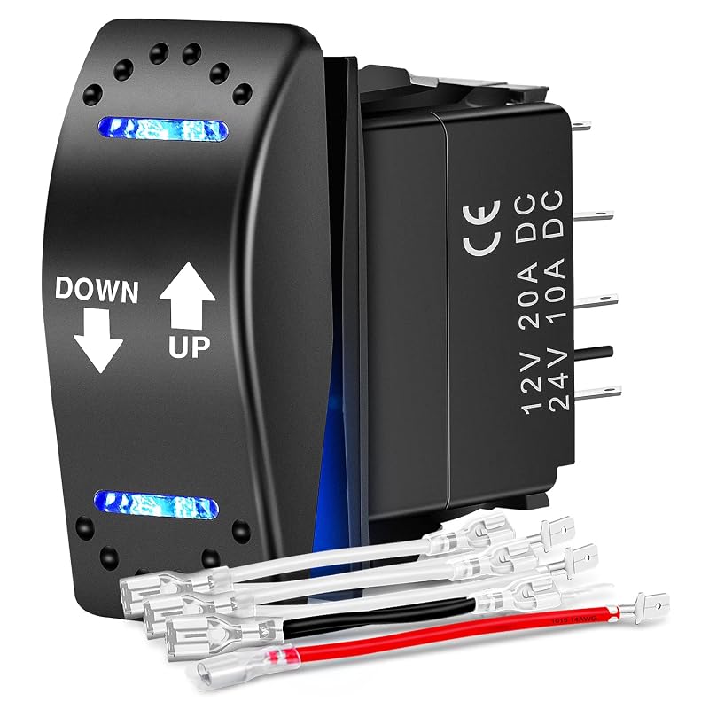 Interruptor Rocker Momentâneo DPDT 7 Pinos Nilight para Reversão de Polaridade – 1 unidade