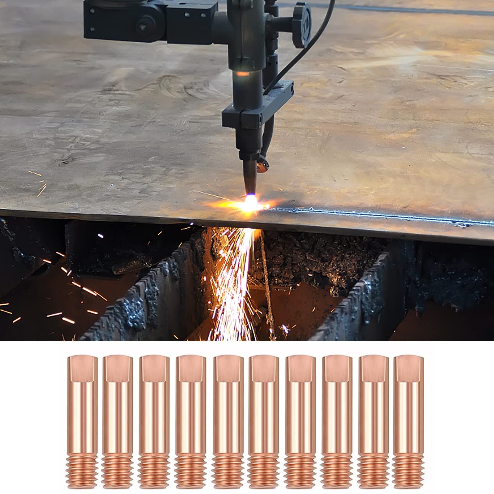 Consumabili Mig 1,2 Mm 10 Pezzi Punta Guidafilo, Ugello Saldatrice Filo, Punta di Contatto in Rame Suggerimenti per I Contatti di Saldatura per Consumabili Torcia 15Ak Mig/Mag (10 Pezzi 15AK 1.2 mm)