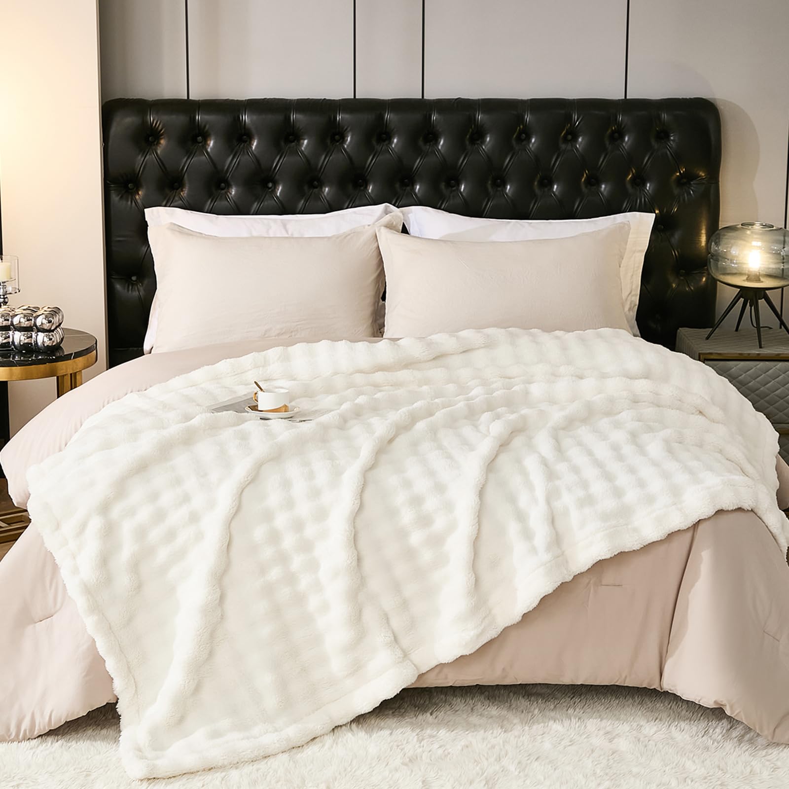 PU MEI Fleece Blanket Throw Blanket for Bed 80