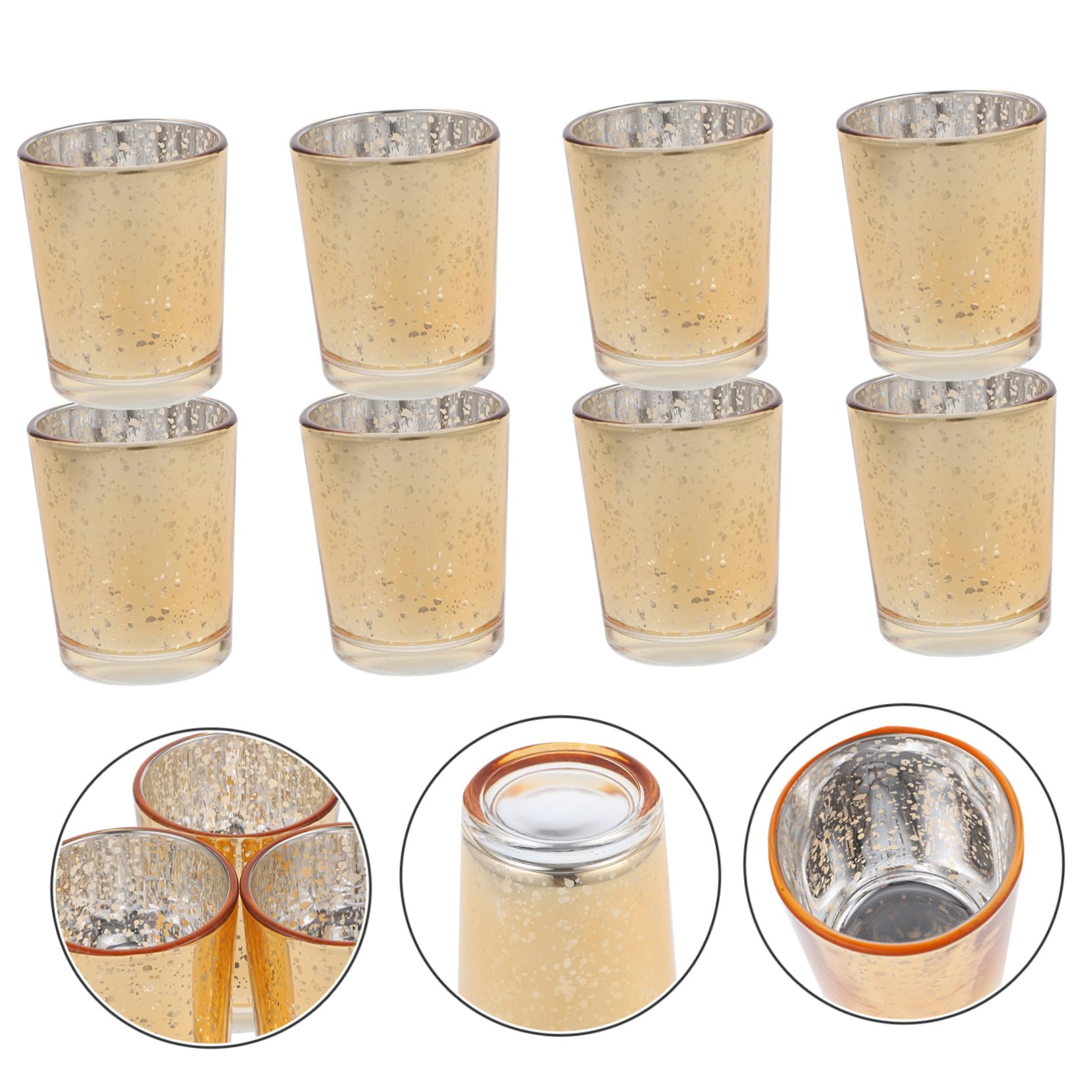 Kerzenhalter 12 Stück aus Glas für Teelichter, Gold