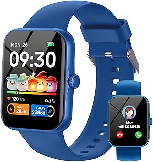 Children's Smart Watch Activity Bracelet, 1.83 Inch HD Smartwatch for Children Girl with 120 Sports Modes, IP68 Waterproof Pedometer Heart Rate Monitor Sleep Monitor, Smart Watch for 5 to 16 Years Gift, Blue