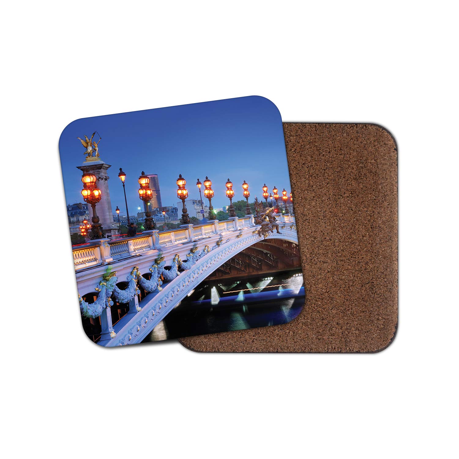 Destinationvinyl Multicolor 1 X Pretty Pont Alexandre Iii Bridge Coaster - Seine Paris France Travel #14124