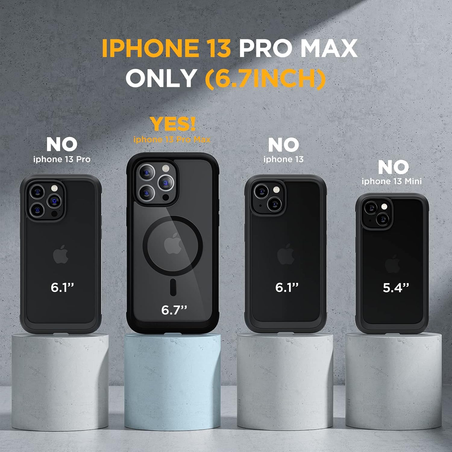 Miracase Magnetic for iPhone 13 Pro Max Case 6.7 inch, (Compatible with MagSafe) Upgrade Full-Body Clear Phone Bumper Case with Built-in 9H Tempered Glass Screen Protector, Magnetic Classic Black - Image 7